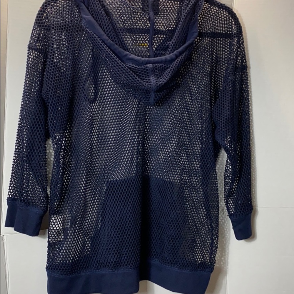 JNY-JONES NEW YORK FISHNET HOODIE TOP - Picture 2 of 7